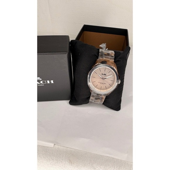 Coach Greyson Dial Brown Tortoise Resin Bracelet Watch 14503822 NEW main image 4